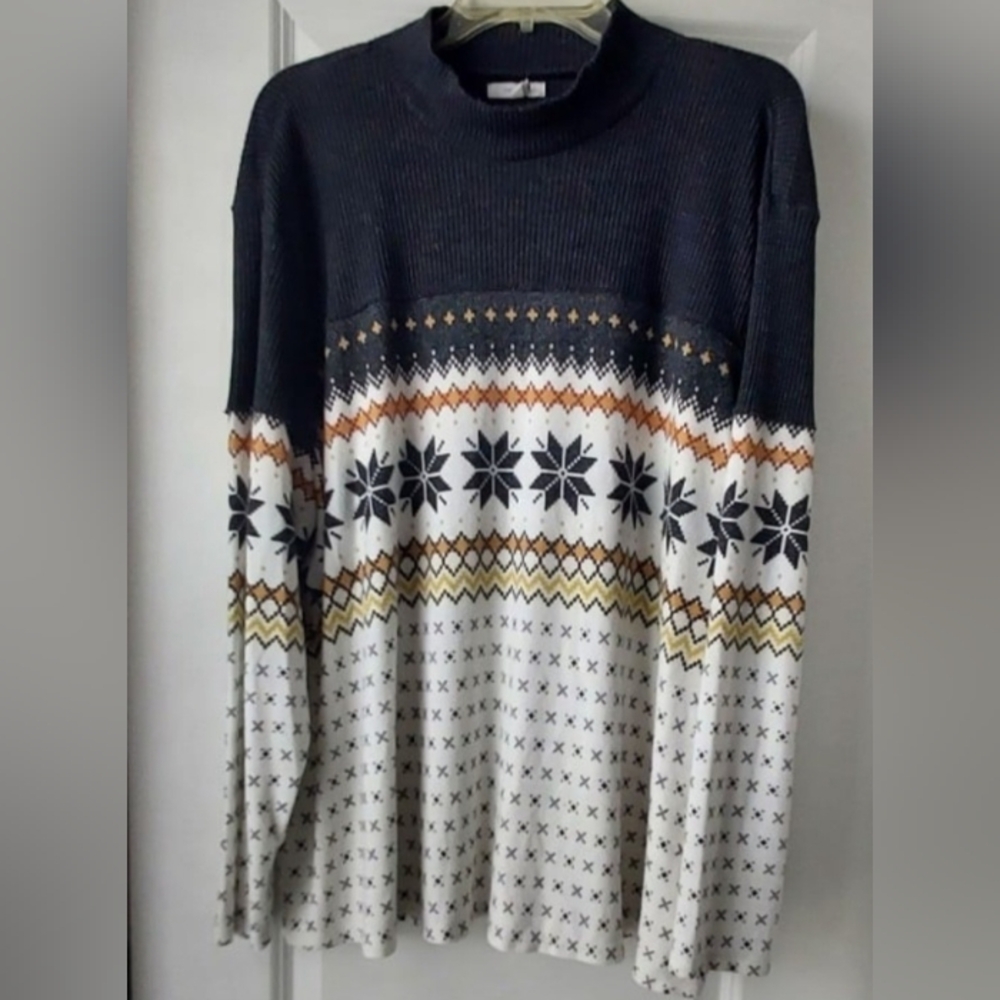 Maurices Sweater Womens 4X Nordic Fair Isle Waffle Soft Lightweight Ski Preppy